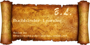 Buchbinder Leander névjegykártya