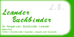 leander buchbinder business card